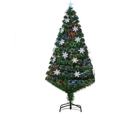 HOMCOM Árbol de Navidad Medidas 120/150/180/210cm DECORACIÓN INCLUÍDA Abeto Navidades