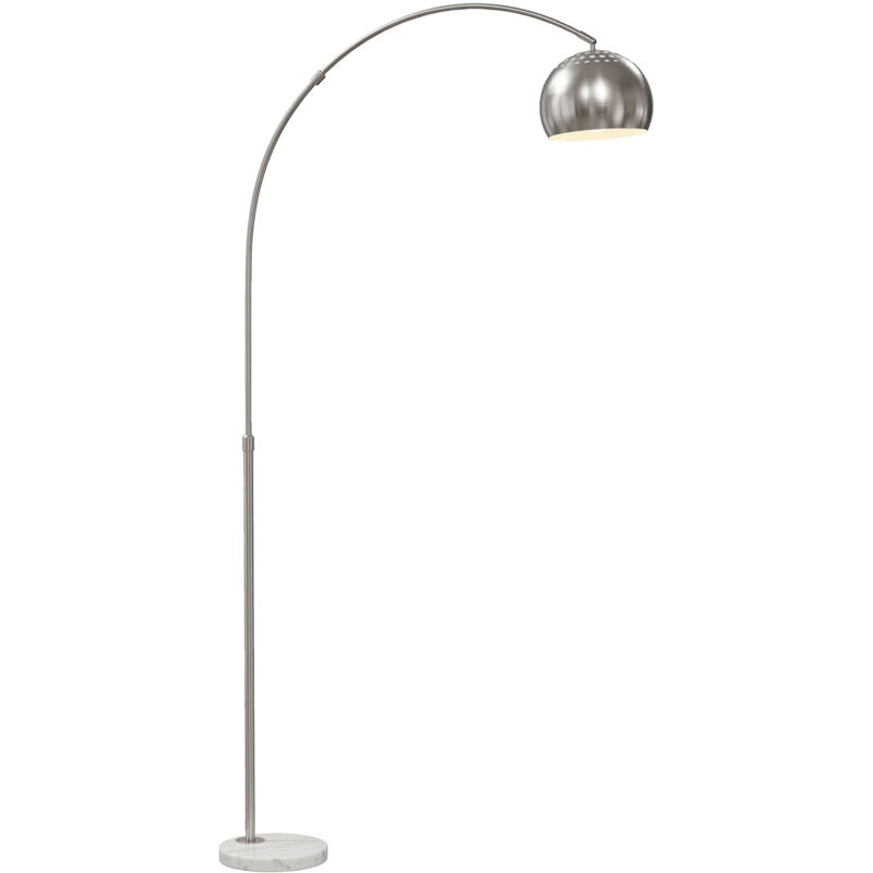 Homcom Arc Floor Lamp for Living Room, Free Standing Tall Lamp, Silver Tone