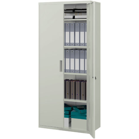 HOMCOM Armadio Portadocumenti a 5 Livelli in Acciaio Bianco 80x40x180 cm