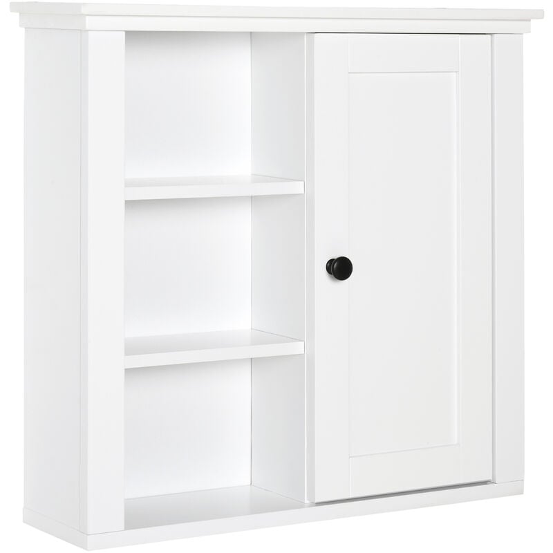 

Armario Baño con 3 Niveles Abiertos 1 Puerta Antivuelco 53x14,5x50,5cm Blanco - Blanco