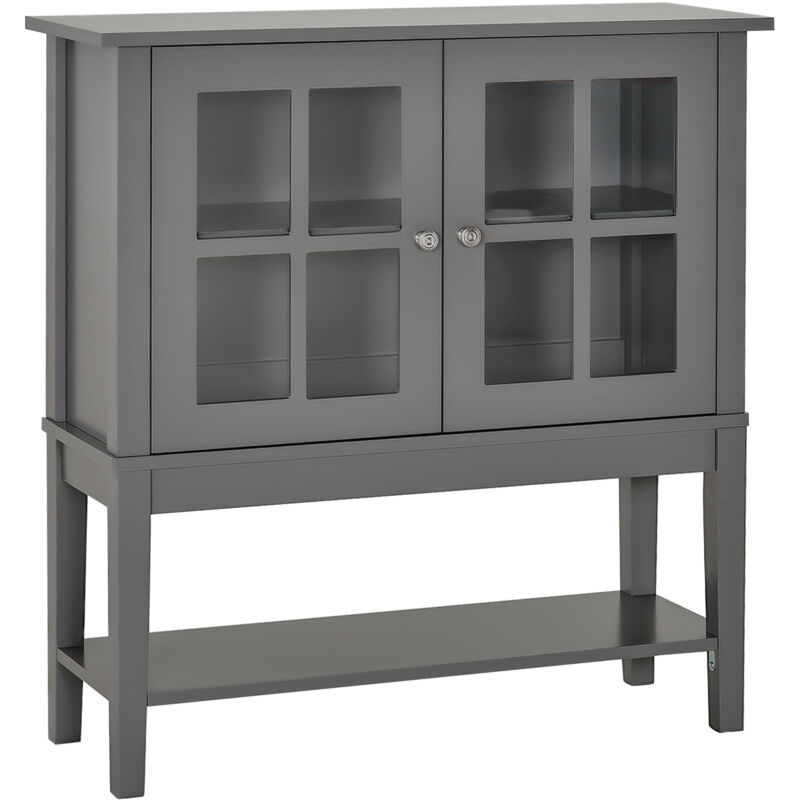 HOMCOM Armario de Almacenamiento con Estante Puerta de Vidrio Color