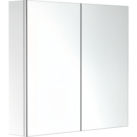 HOMCOM Armoire Miroir Cadre en Acier inoxydable avec Rangement Étagère pour Toilette Salle de Bain dim. 60L x 12l x 55H cm