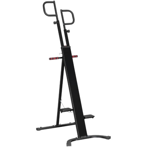 HOMCOM Stepper con Manubrio Regolabile, Impugnature Antiscivolo ed  Elastici, Step Fitness con Monitor LCD per Casa e Palestra, Nero e Argento  Altezza