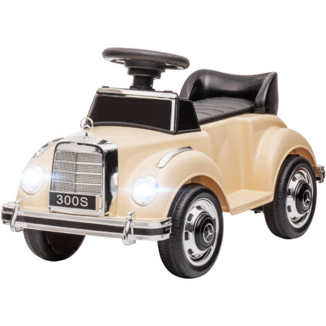 HOMCOM Auto Elettrica per Bambini Mercedes-Benz Età 18-48 Mesi con Musica Beige