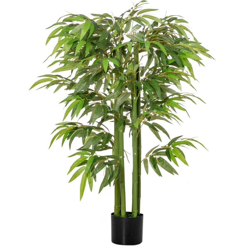 

Homcom - Bambú Artificial 140 cm con Maceta y Cañas Realistas Árbol Sintético Interior para Decoración de Hogar Oficina Exterior - Verde