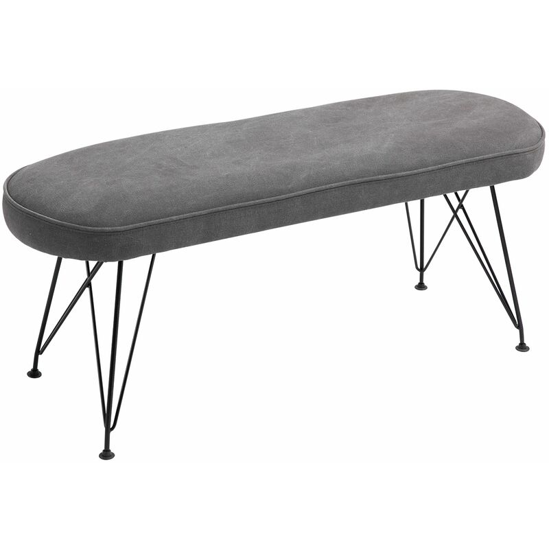 

Banco de Cama Otomano Taburete con Patas de Metal para Dormitorio 106x35x45 cm - Gris