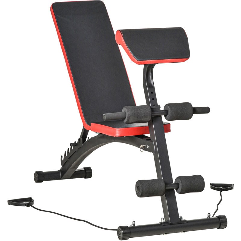 

Banco de Pesas Ajustable en Altura Banco de Mancuernas Multifuncional con Respaldo Inclinable en 6 Posiciones para Entrenamiento 145x52x79-105 cm