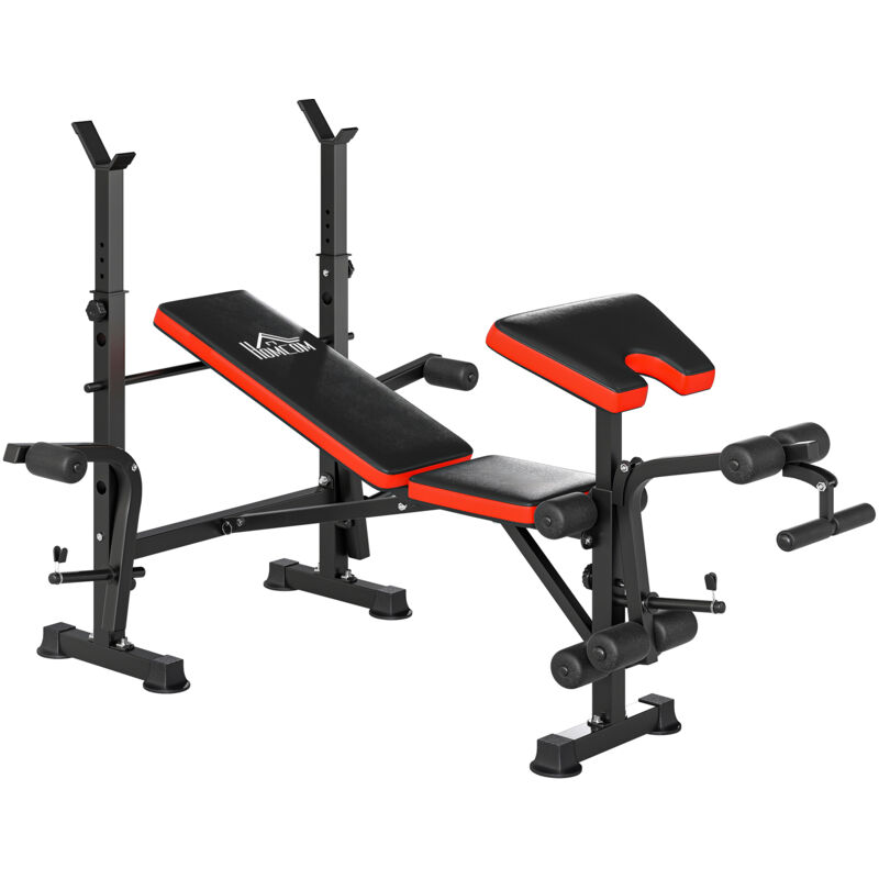 

Banco de Pesas Multifuncional para Musculación Carga 150kg Acero105x150x112cm - Negro y rojo