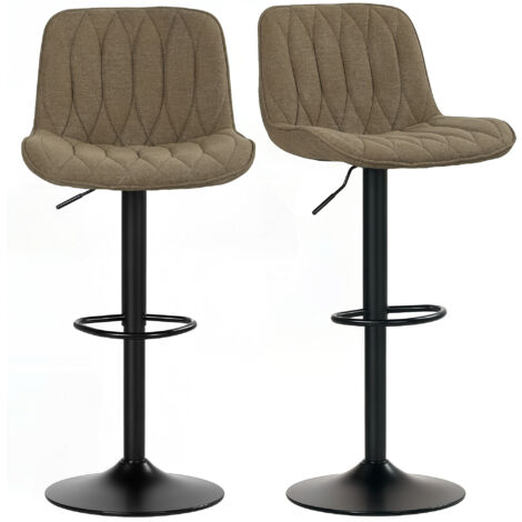 HOMCOM Bar Stools Set of 2, Modern Armless Bar Chairs, Brown