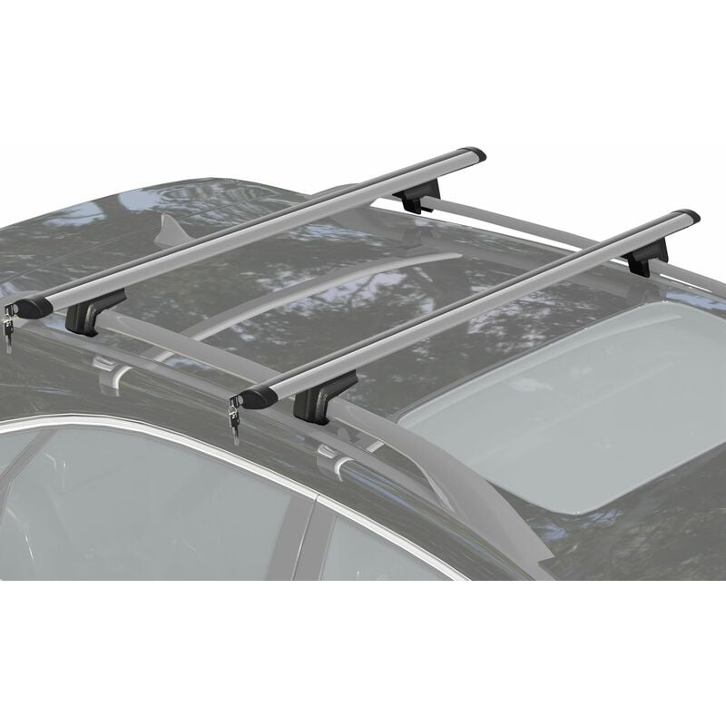 

Barras de Techo Universales para Vehículos Bacas Portaequipajes Coche Automóvil con 125 cm Rieles de Aluminio y Cerradura Carga 75 kg - Plata