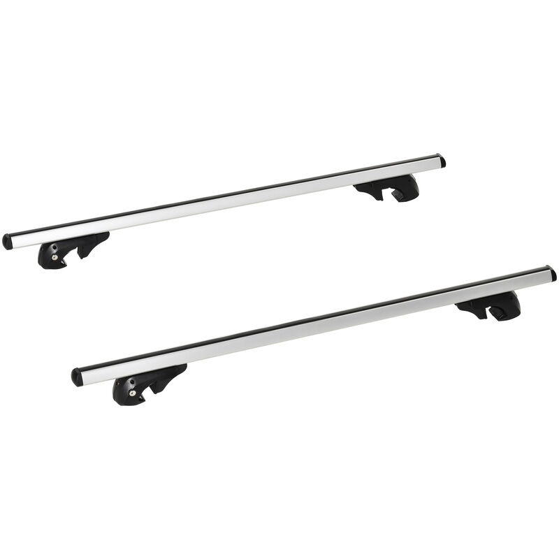 

Barras de Techo Universales para Vehículos Bacas Portaequipajes Coche Automóvil con 135 cm Rieles de Aluminio y Cerradura Carga 75 kg - Plata