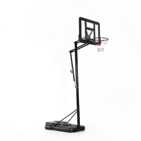 HOMCOM Basketballständer mit Rollen | Stahl, PE, PC | Korbhöhe 230–305 cm | Transparent und Schwarz - transparent/schwarz