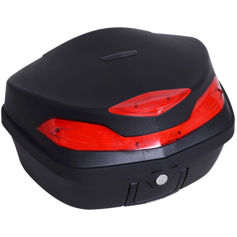 

Baúl Moto Universal 48L + Llaves y Accesorios Equipaje Caja de Moto Topcase - Negro