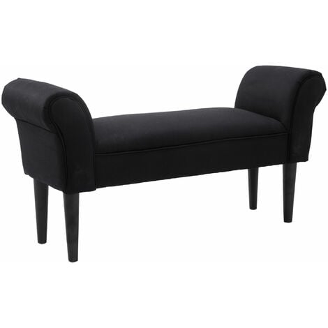 main image of "Homcom Bed End Side Chaise Lounge Sofa Window Seat Arm Bench - Black"