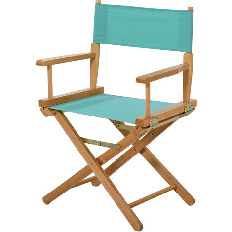 main image of "HOMCOM Beech Wooden Frame Directors Chair Foldable Oxford Fabric Seat Easy To Carry & Travel Green"