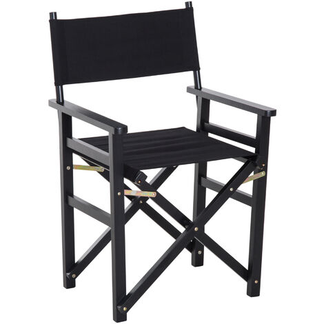 Homcom Beech Wooden Frame Folding Directors Chair Space