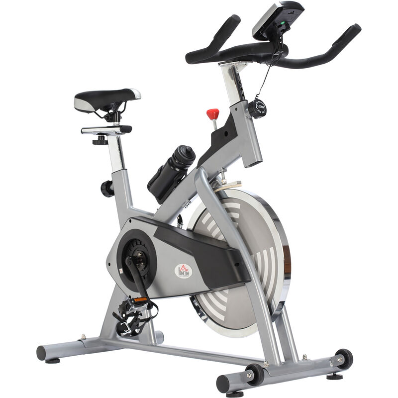 

Bicicleta Estática de Ejercicio con Sillín Regulable Volante de Inercia de 13kg Manillar Resistencia Ajustable Pantalla LCD 96x50x107cm Acero Plata