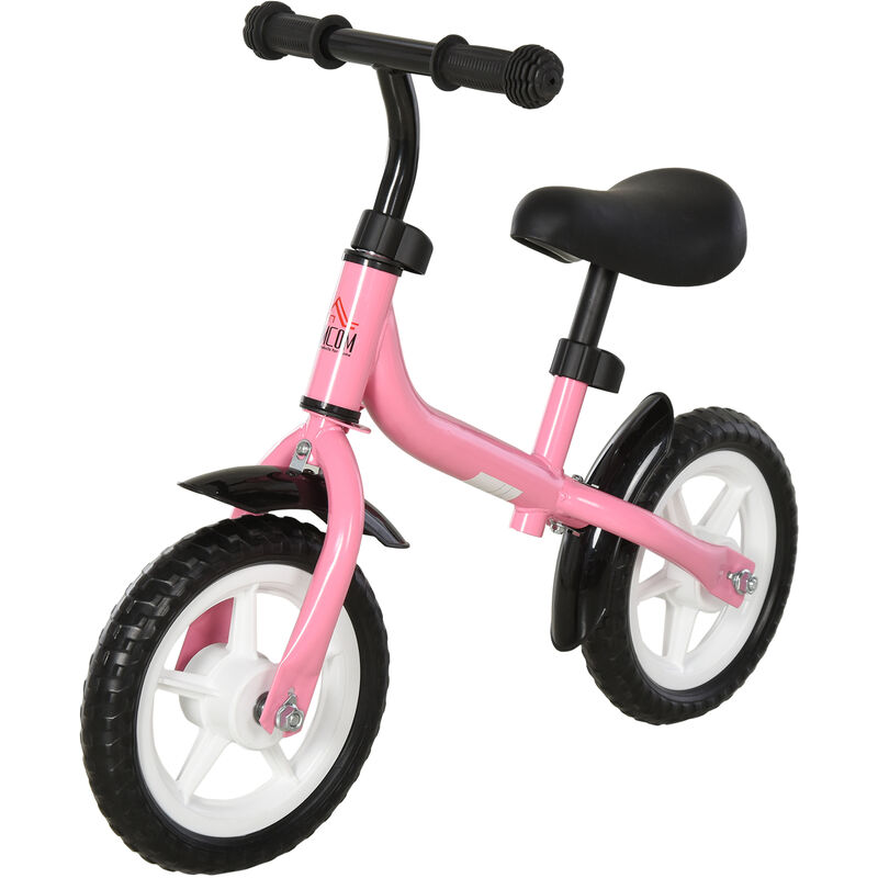 

Homcom - Bicicleta sin Pedales Altura Ajustable Infantil para +3 Años 71x32x56 cm Rosa - Rosa