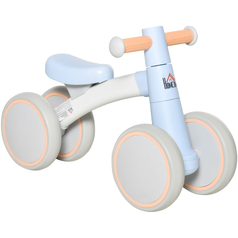 

Homcom - Bicicleta sin Pedales para Niños 1-3 Años Bicicleta de Equilibrio con 4 Ruedas Ligeras Correpasillos de Juguete para Ejercitar Habilidades