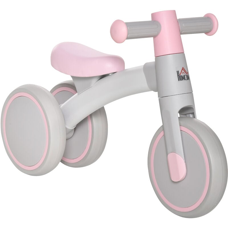 

Homcom - Bicicleta sin Pedales para Niños de 1-3 Años Bicicleta de Equilibrio con 3 Ruedas Silenciosas Correpasillos Triciclo de Bebé 60x24x37 cm