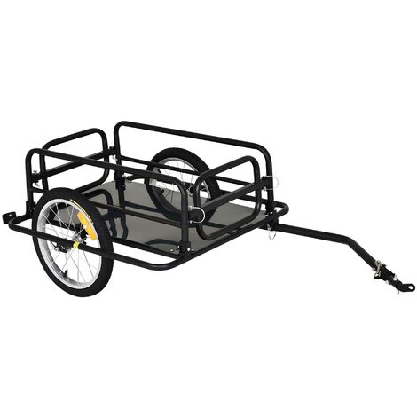 HOMCOM Bicycle Cargo Trailer for Shop Luggage Storage Utility w/ Hitch