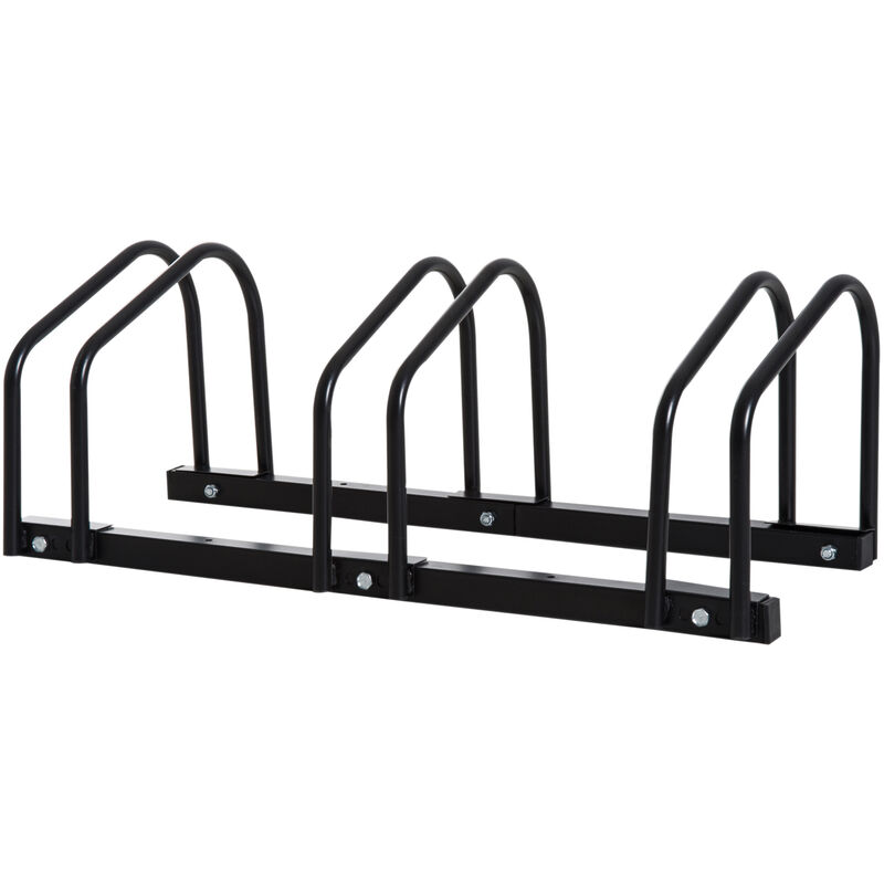 Homcom - Bike Parking Rack Bicycle Locking Storage Stand for Cycling Black
