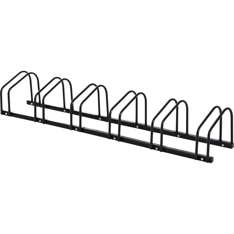 HOMCOM Bike Parking Rack Bicycle Locking Storage Stand for Cycling Black