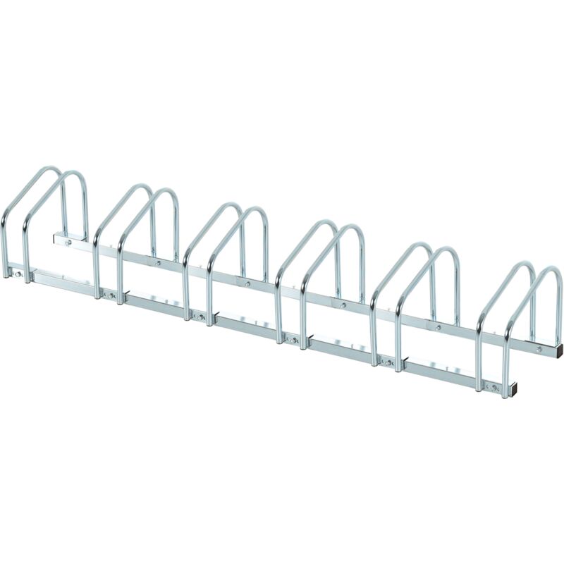 Homcom - Bike Parking Rack Bicycle Locking Storage Stand for Cycling Silver