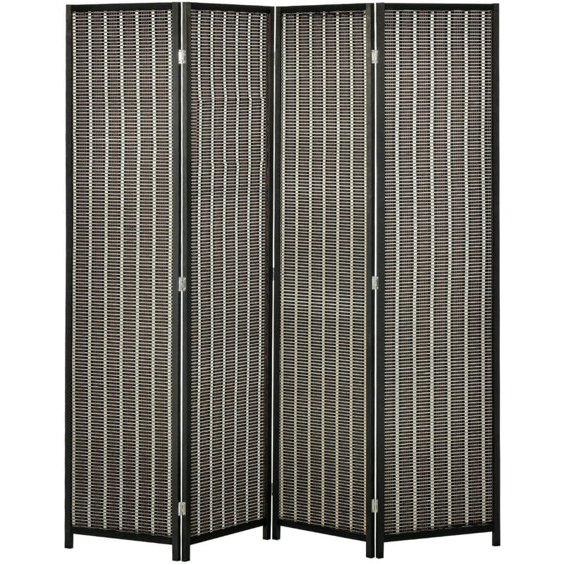

Biombo de 4 Piezas de Bambú Separador de Ambientes Plegable Divisor de Habitaciones Decorativo para Dormitorio Salón 180x180x1,9 cm - Marrón y Negro