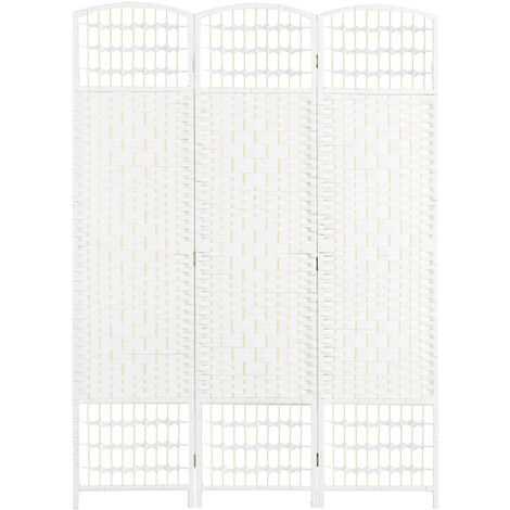 HOMCOM biombo separador de ambientes de 3 paneles 120x170 cm divisor de habitación plegable de cuerda de papel y marco de madera decoración para salón