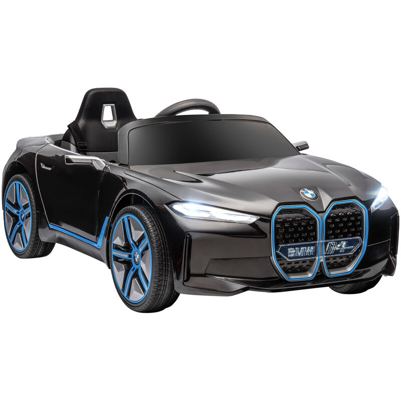 Homcom - bmw i4 Licensed 12V Kids Electric Ride-On Car with Remote for 3-6 Years Black - Black