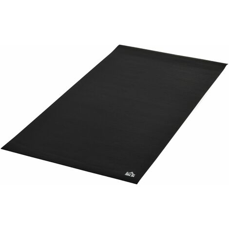 HOMCOM Bodenschutzmatte Sportmatte für Fitnessgeräte Schwarz 180 cm x 90 cm x 0,6 cm - schwarz