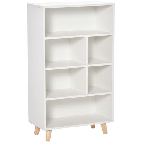 HOMCOM Bookcase Modern Bookshelf Display Cabinet with Cube for Home Office