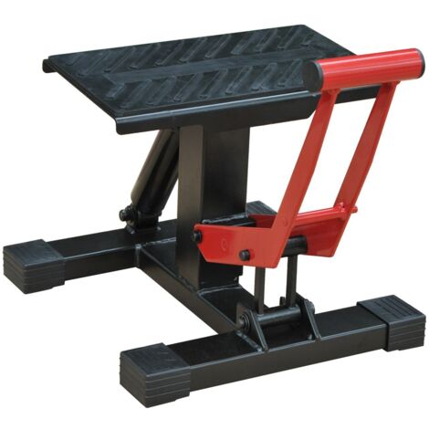HOMCOM Caballete Elevador Universal Altura Ajustable 245-355 mm para Moto tipo Soporte de Motocross para Aparcar o Reparar Amortiguamiento Acero