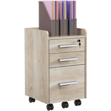 Caisson De Bureau Rangement Bureau Sur Roulettes Tiroir Placard Niche Panneaux Particules Noir