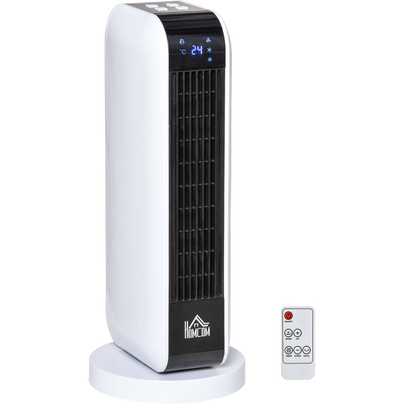 

Calefactor Cerámico Torre 2000W Portátil con Mando a Distancia 3 Modos de Viento Pantalla LED Temporizador y Sistema Antivuelco para 25 m² Ø18x44 cm