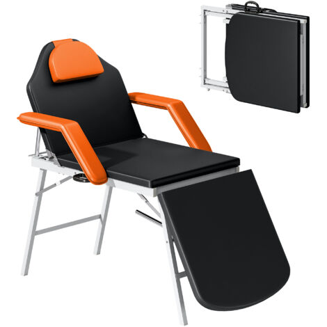 HOMCOM camilla masaje plegable portátil de 3 zonas respaldo y soporte para piernas ajustables reposacabezas reposabrazos acolchados 182x82x68 cm