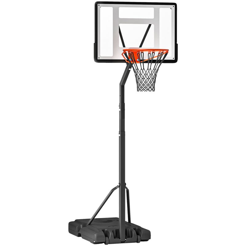 

Homcom - Canasta de Baloncesto Portátil con Soporte Altura Ajustable para Niños y Adultos - Negro