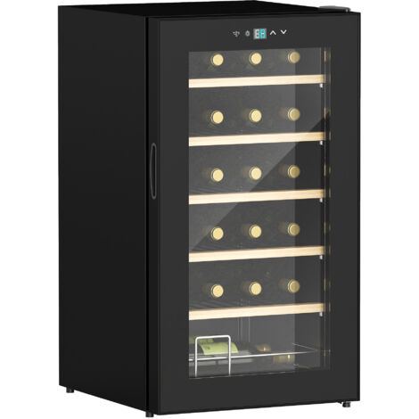HOMCOM Cantinetta Frigo per 24 Bottiglie di Vino con Ripiani Estraibili Nero