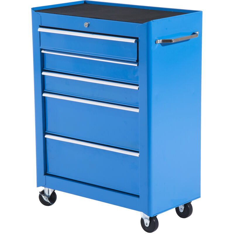 

Homcom - Carro de Herramientas Taller Movil Maletin con 5 Cajones Ruedas 3 Colores - azul