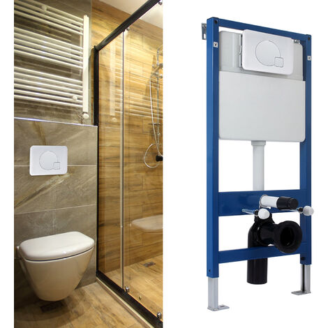HOMCOM Cassetta di Risciacquo per WC a Parete Capacità 7 Litri, 107x51x9.5cm