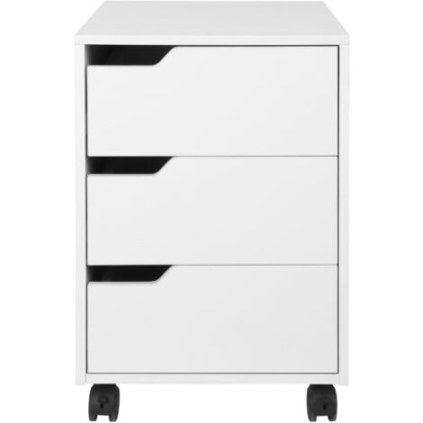 HOMCOM Cassettiera Portadocumenti a 3 Cassetti 40x50x57.5 cm Bianco