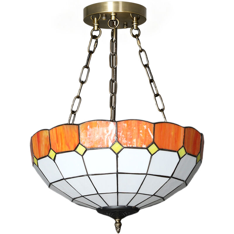 Image of HOMCOM Tiffany Style Ceiling Light, Vintage&hellip;