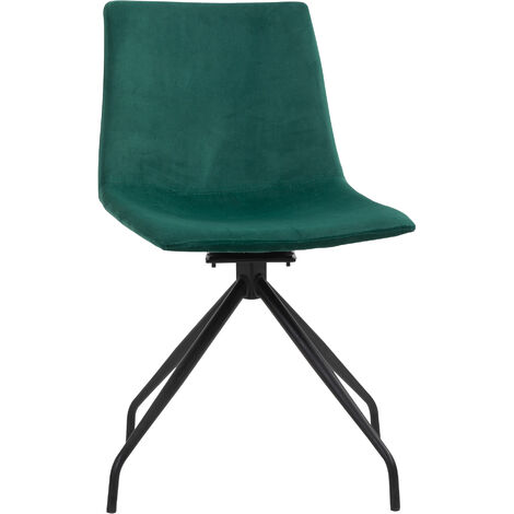 HOMCOM Chaise design pivotante 360° - chaise velours vert - Vert