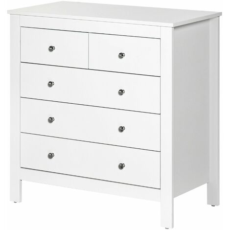 Homcom Chest Of 5 Drawers Home Bedroom Storage Unit Cabinet