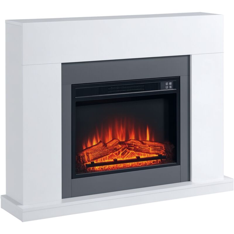 

Chimenea Eléctrica 1800W-2000W con Mando a Distancia Llama Ajustable Termostato Temporizador Semanal y Protección contra Sobrecalentamiento - Blanco