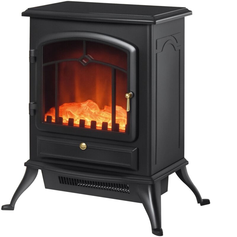 HOMCOM Chimenea Electrica de Pared Vertical Estufas Electricas Llama