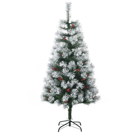 Homcom Christmas Tree Artificial Berry Xmas Decoration with Metal Stand