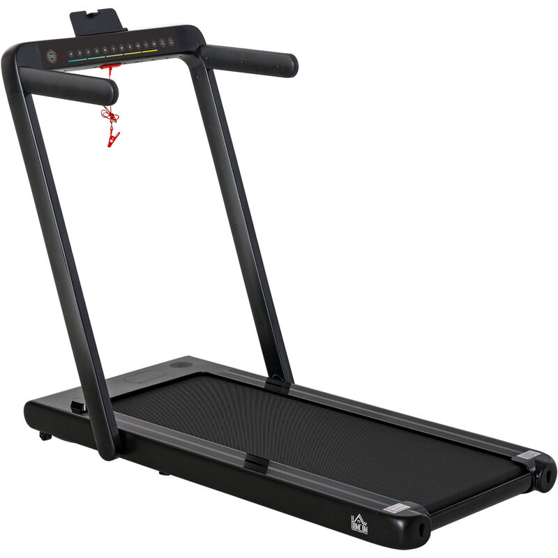 

Cinta de Correr y Andar Eléctrica 2 en 1 Plegable 1-12km/h con Control Remoto Pantalla LED Dual Bluetooth para Gimnasio Casa 134x66x107 cm - Negro