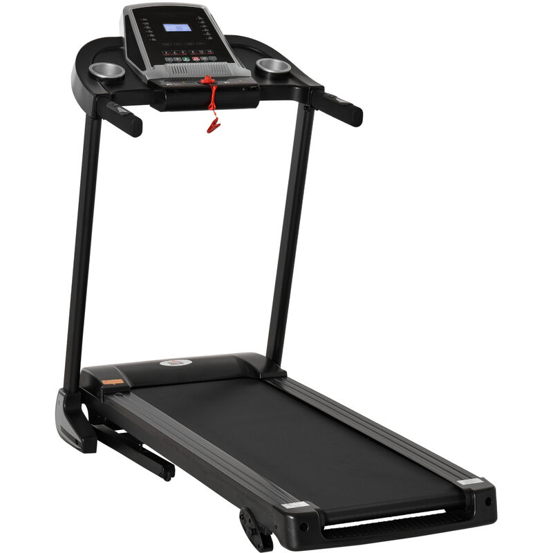 

Cinta de Correr y Andar Plegable Velocidad hasta 12,8 km/h con 12 Programas Pantalla LED Superficie de Carrera 122x40 cm y Ruedas 142x66x127 cm